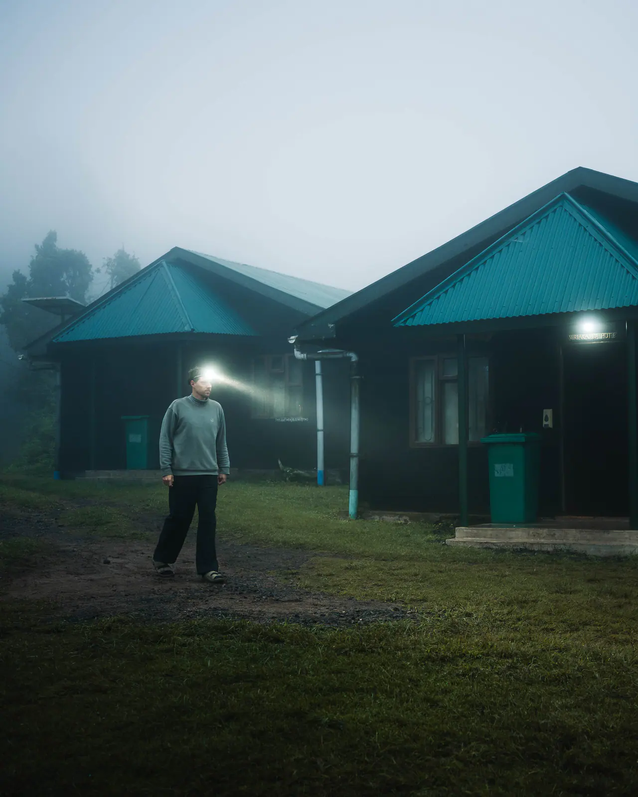 A mountain hut in the mist